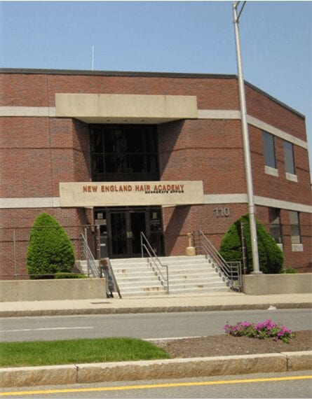 Entrance to New England Police Academy with brick facade.